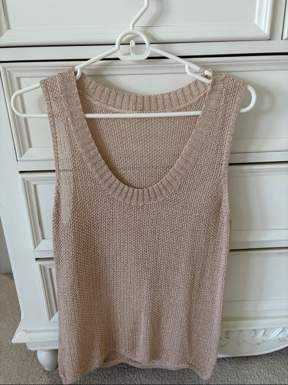 SHEIN Taupe Knit Scoop Neck Tank